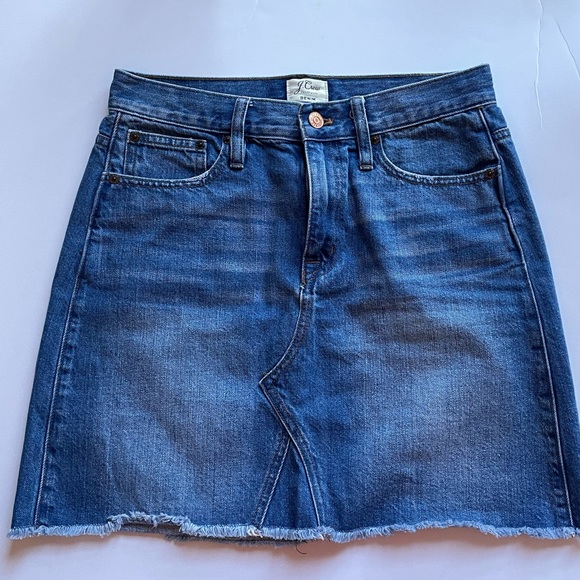 J. Crew Jean Denim skirt EUC raw hem size 26 / small - Picture 4 of 8